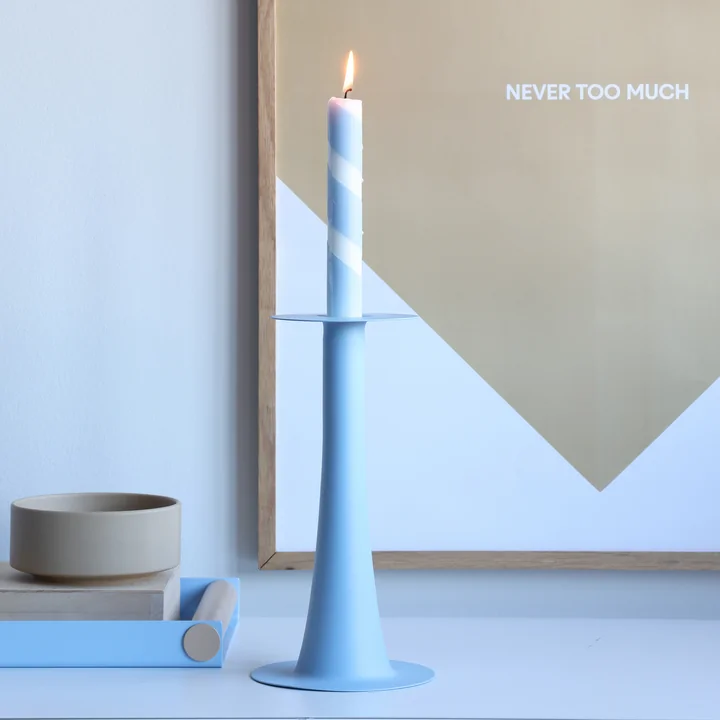 Trumpet - 2 in 1 Vase & Kerzenhalter, H 24 cm, light blue von Design Letters