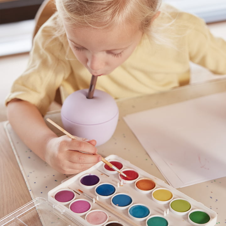 Apfel Becher mit Strohhalm, lavender von OYOY Mini