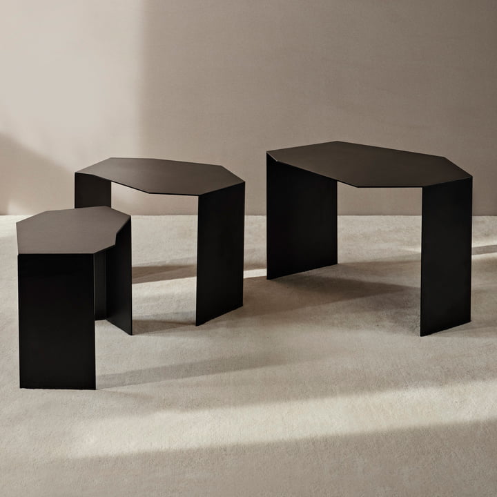 ferm Living - Shard Cluster Satztisch-Set, schwarz