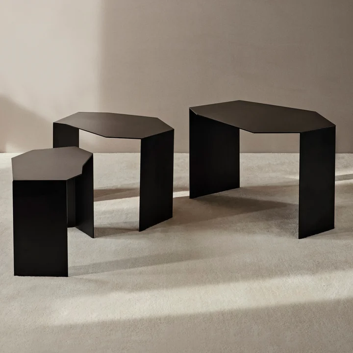 Ferm Living - Shard Cluster Satztisch-Set, schwarz