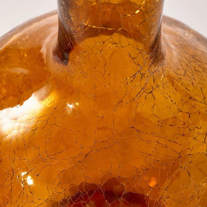 POLSPOTTEN - Crackled Glass Ball Body Vase S, gelb