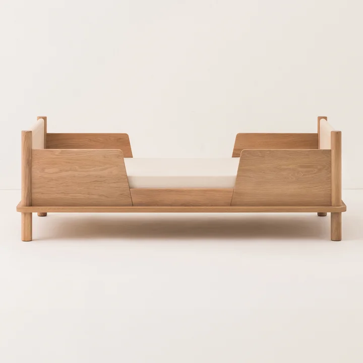 Nobodinoz - Latitude Evolutive Junior Bett mit Rausfallschutz, 70 x 140 cm, Eiche natur