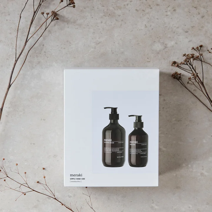 Meraki - Geschenk-Box, Simply hand care Meadow bliss Handseife (490 ml) & Handcreme (275 ml) (2er-Set)