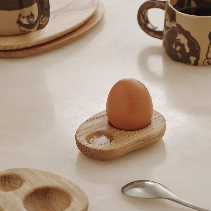 Ferm Living - Cairn Eierbecher, eiche (2er-Set)