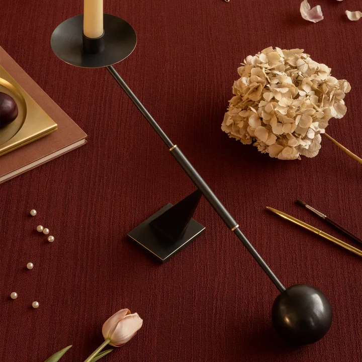 Audo - Interconnect Kerzenständer, H 25,5 x L 42,5 cm, Messing bronziert