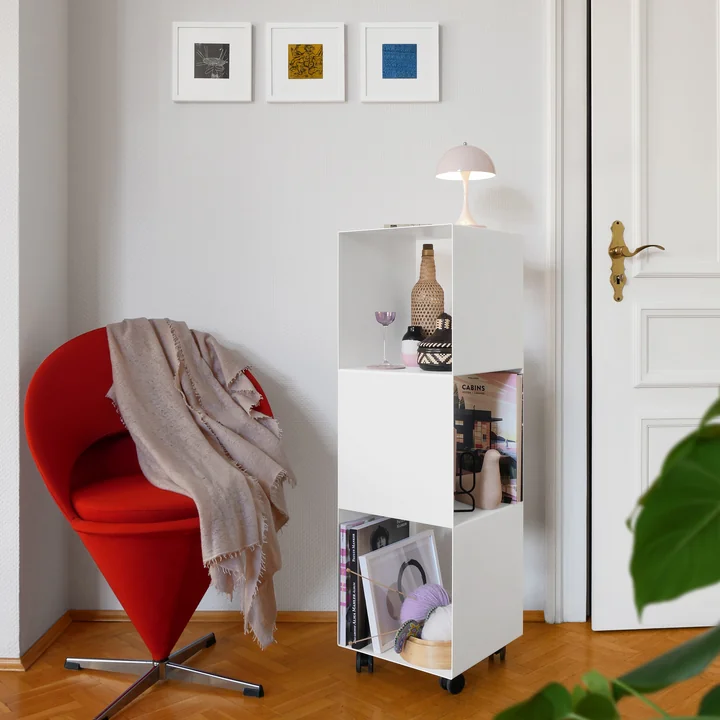 vonbox - 2side Rolltainer, weiß (RAL 9016)