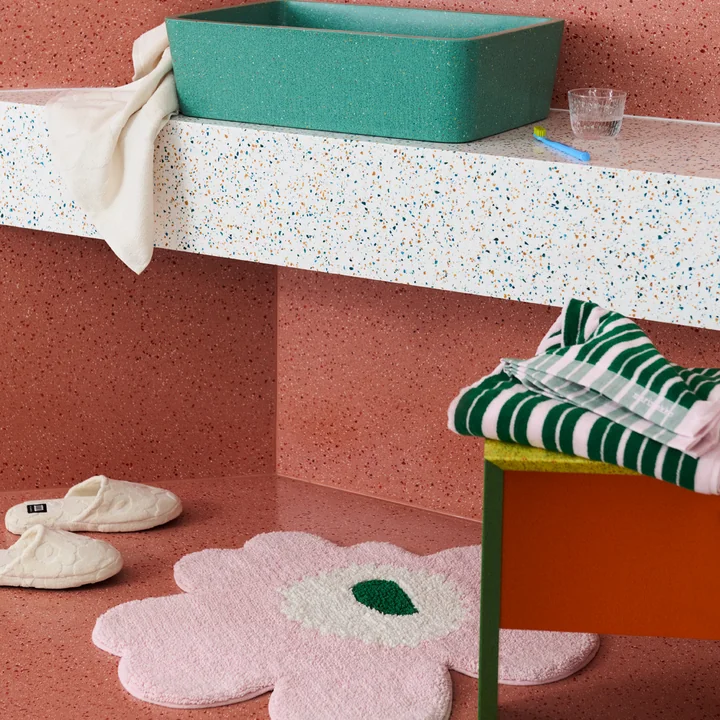 Marimekko - Raide Handtuch, grün / rosa 