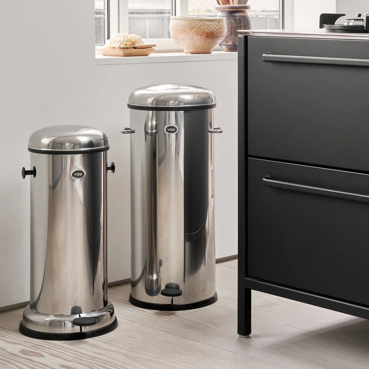 Vipp - 16, 17 Treteimer, edelstahl