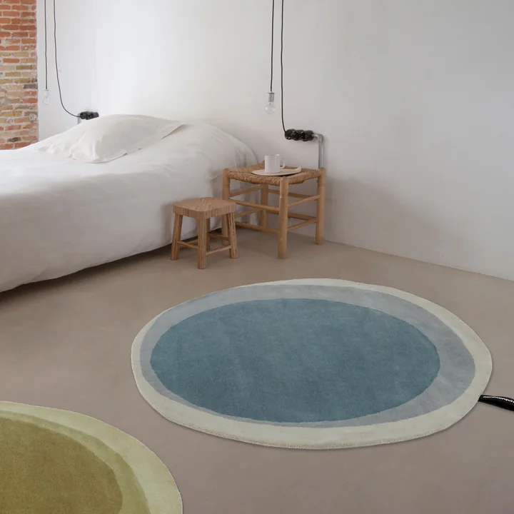 nanimarquina - Layers Teppich, Ø 120 cm, blau / grün (Exklusive Edition)