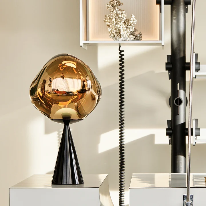 Tom Dixon - Melt Cone Fat LED Tischleuchte, gold / schwarz