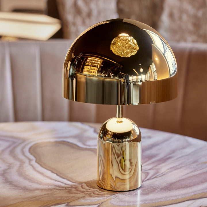 Tom Dixon - Bell LED Tischleuchte mit Akku, gold