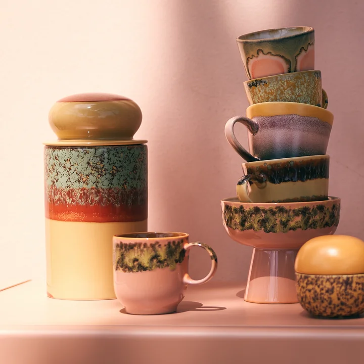 HKliving - 70's Aufbewahrungsdose, 1 l, cove