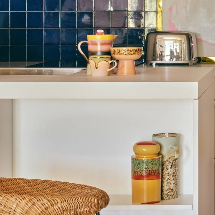 HKliving - 70's Aufbewahrungsdose, 1 l, cove