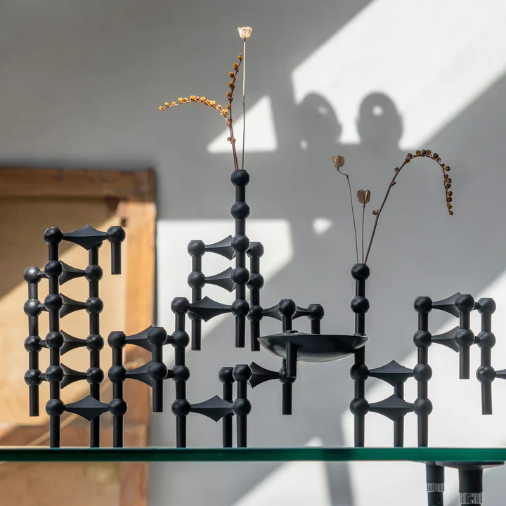 Stoff Nagel - Vase, schwarz