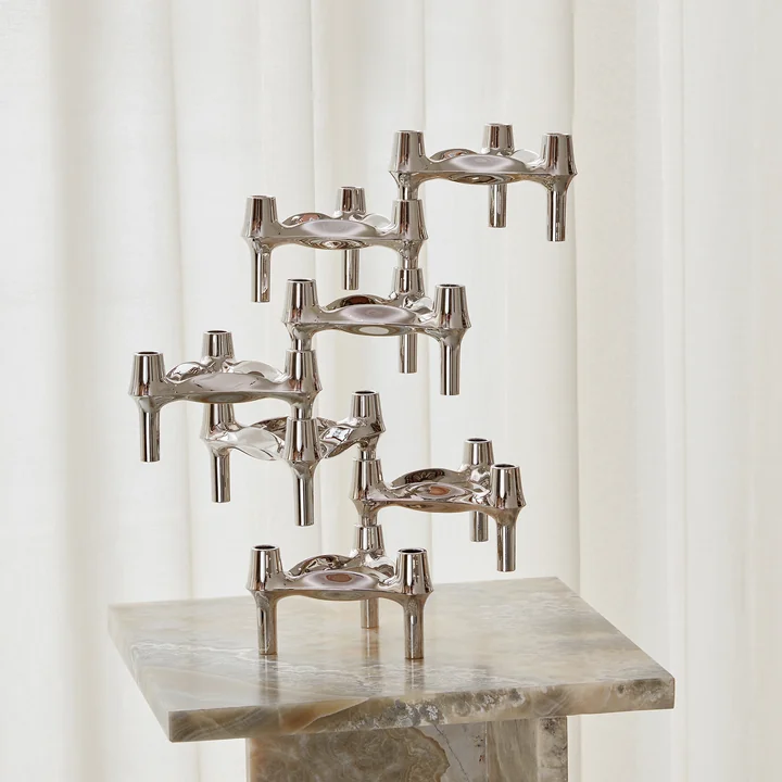 Stoff Nagel - BMF Kerzenhalter, chrom