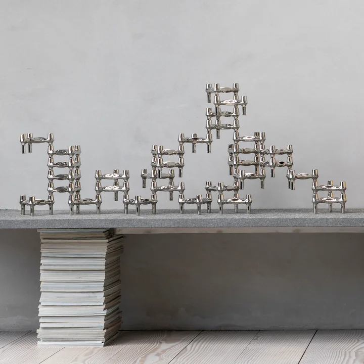 Stoff Nagel - BMF Kerzenhalter, 3er-Set, chrom