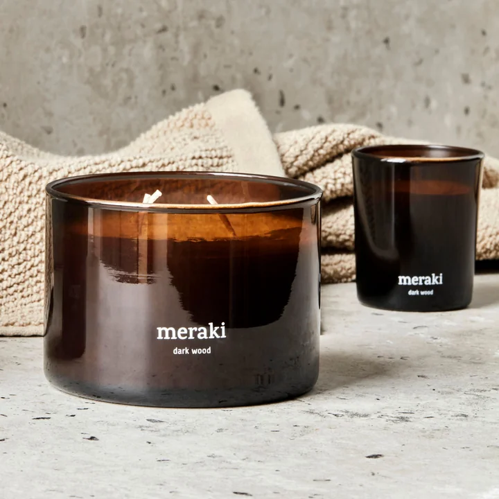 Meraki - Duftkerze, Ø 10 cm, dark wood