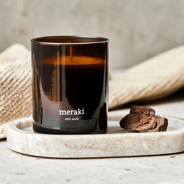 Meraki - Duftkerze, Ø 8 cm, Dark wood