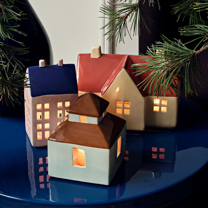 Broste Copenhagen - Bo Dekohaus, light turquise / caramel brown