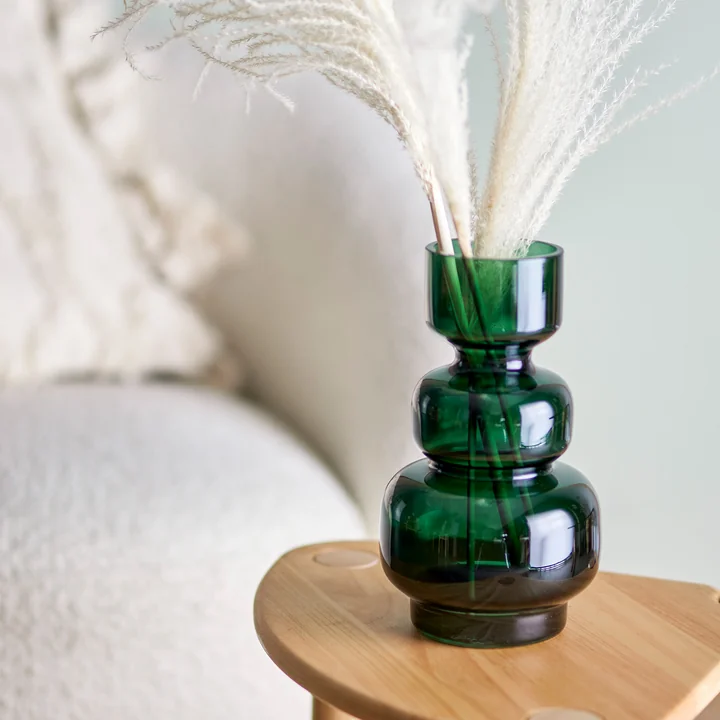 Bloomingville - Glas-Vase, Ø 14,5 x H 25 cm, grün