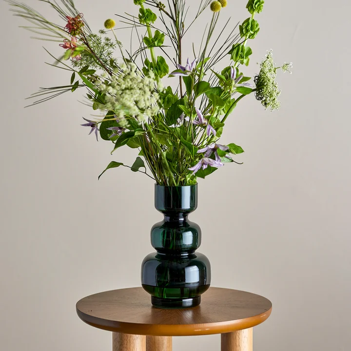 Bloomingville - Glas-Vase, Ø 14,5 x H 25 cm, grün