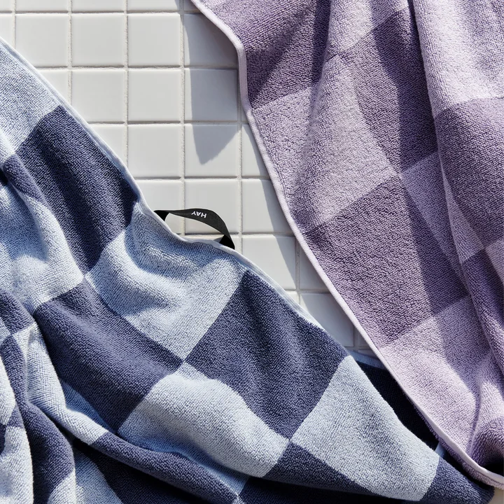 HAY - Check Handtücher, lavendel und steel blue