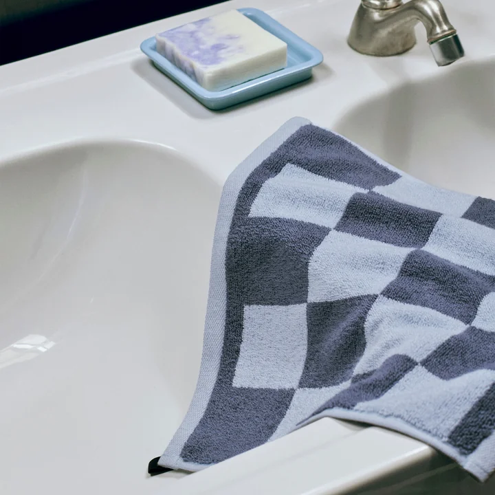 HAY - Check Waschlappen, 30 x 30 cm, steel blue