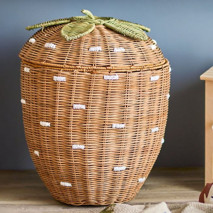 Bloomingville Mini - Pelino Aufbewahrungskorb, Ø 30 x 40 cm, Rattan