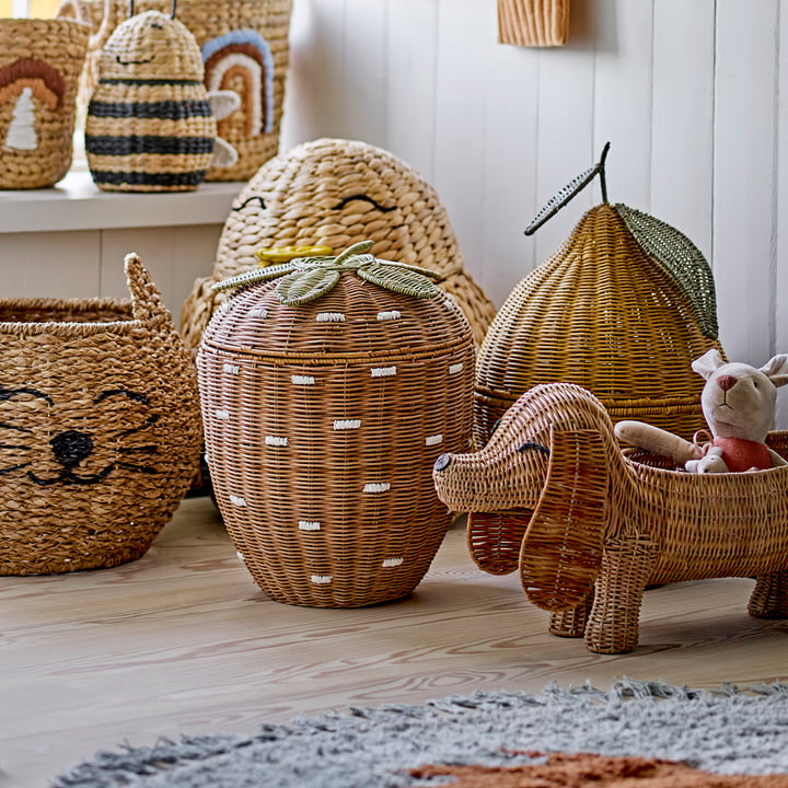 Bloomingville Mini - Pelino Aufbewahrungskorb, Ø 30 x 40 cm, Rattan