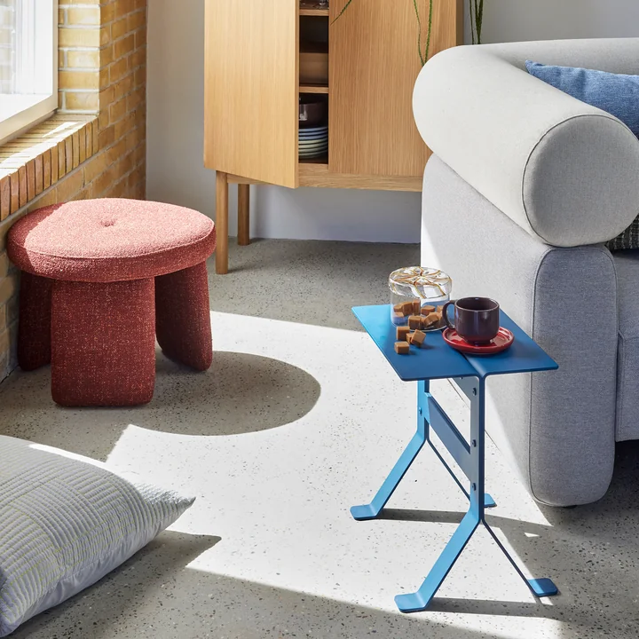 Hübsch Interior - Rocco Pouf, rot