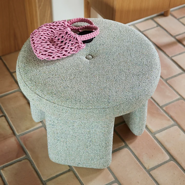 Hübsch Interior - Rocco Pouf, hellgrün