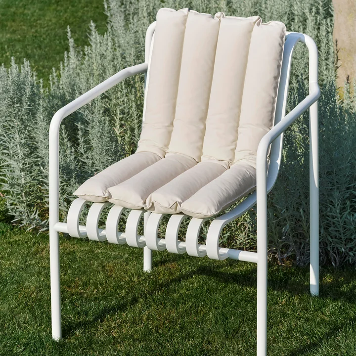 HAY - Palissade Dining Armchair, cremeweiß mit Soft Quilted Cushion