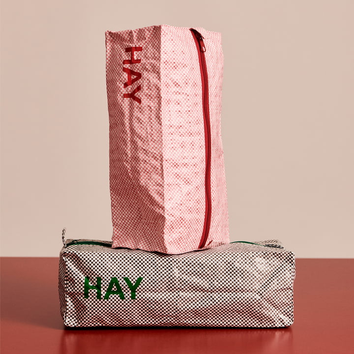 HAY - Candy Mono Kulturbeutel, box, grau und hellrosa