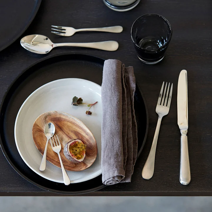 House Doctor - Brush Besteck-Set, silber-finish (16-tlg.)