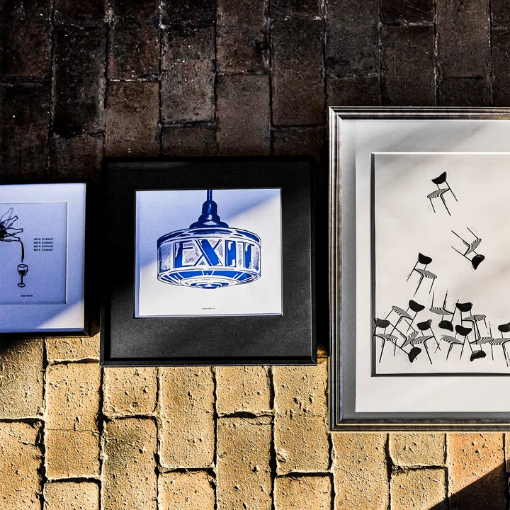 House Doctor - Exit Wandbild, 40 x 40 cm, dunkelblau