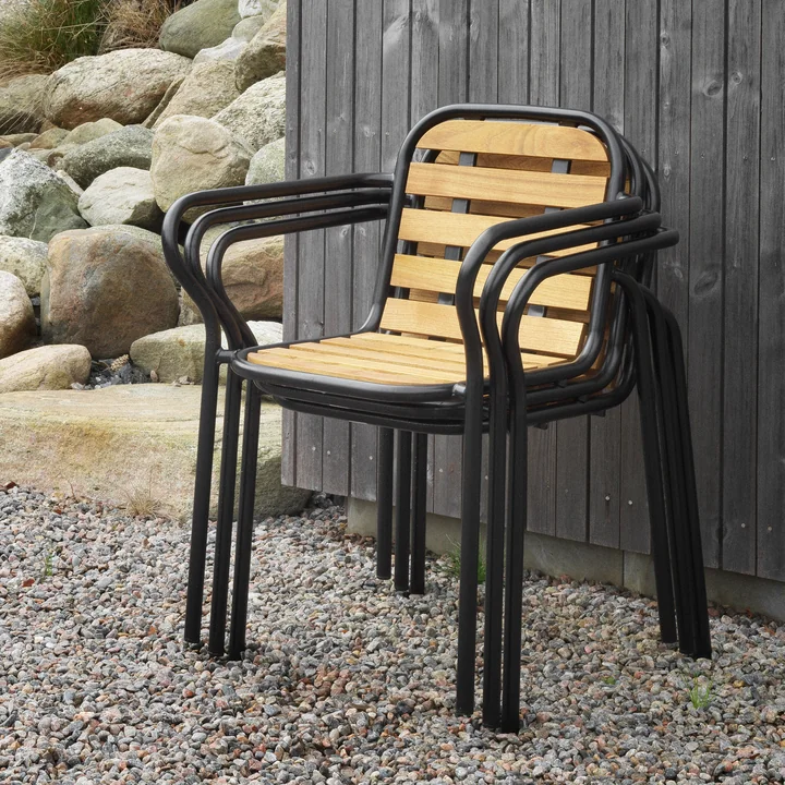 Normann Copenhagen - Vig Armlehnstuhl, schwarz / robinie