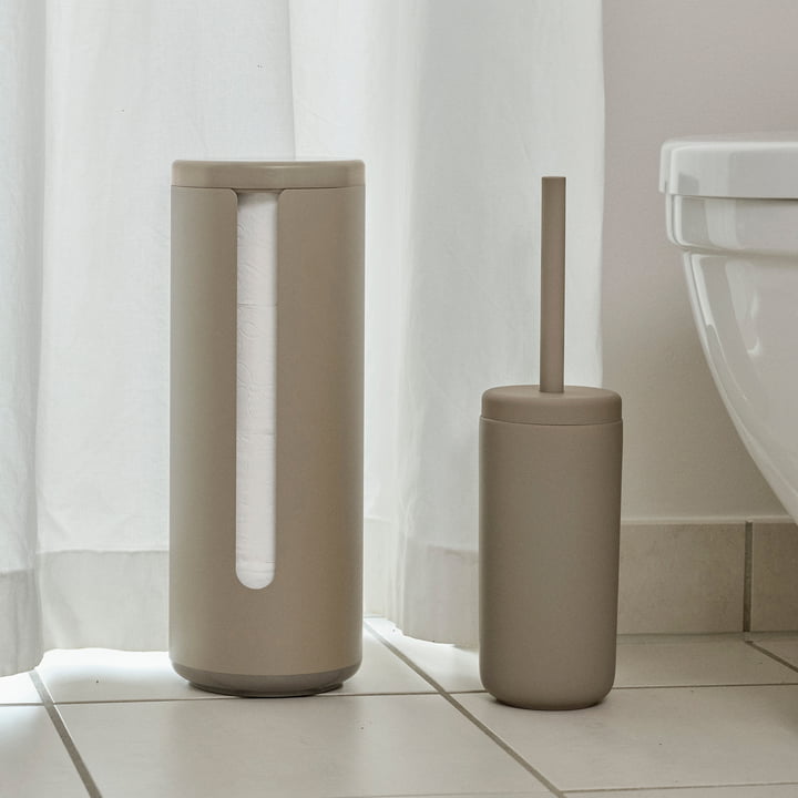 Zone Denmark - Toilettenpapieraufbewahrung und Toilettenbürste, braun