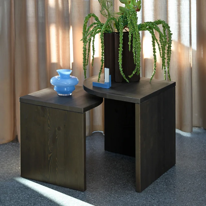 Combine Beistelltisch-Set, Kiefer carobbraun (2er-Set) von Karup Design