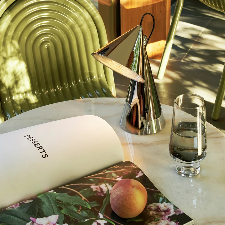 Tom Dixon - Pose LED Tischleuchte mit Akku, silber