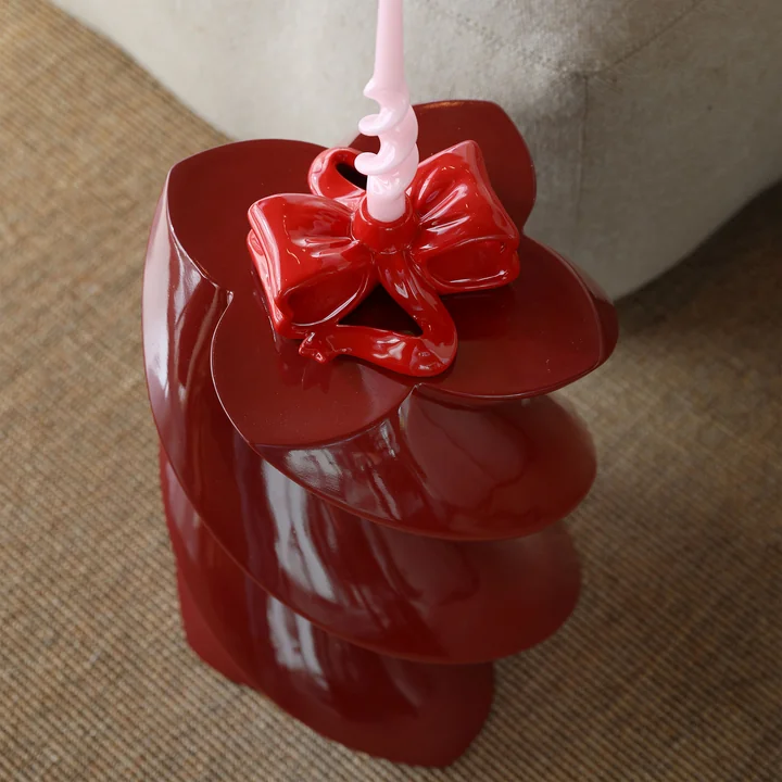 &klevering - Marshmallow Beistelltisch 39,5 x Ø 29 cm, burgundy