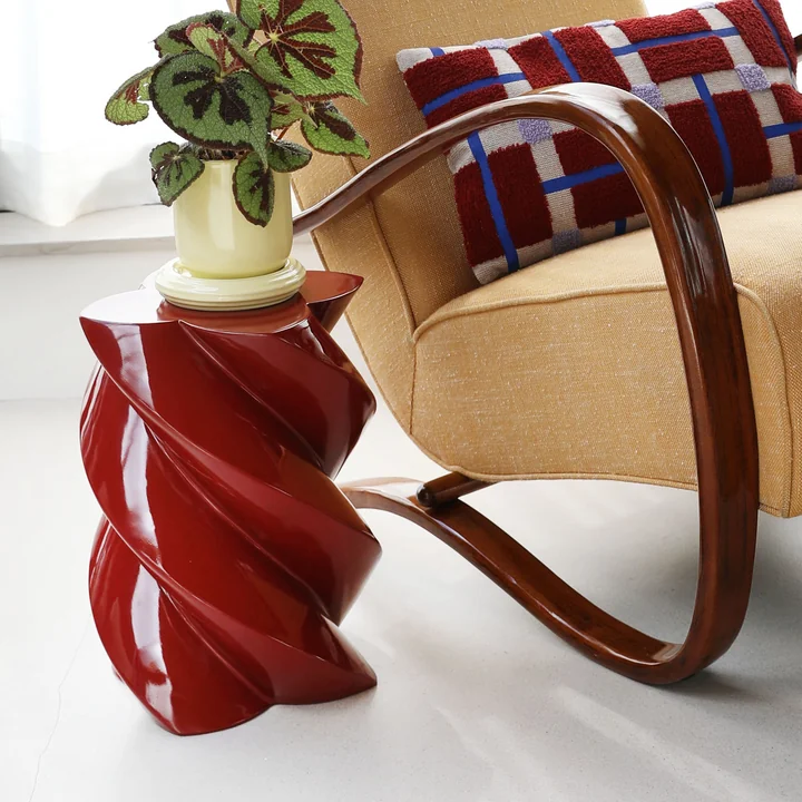 &klevering - Marshmallow Beistelltisch 39,5 x Ø 29 cm, burgundy