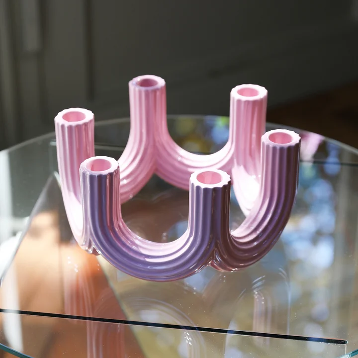 &klevering - Churros Kerzenhalter 11 x Ø 23,5 cm, pink