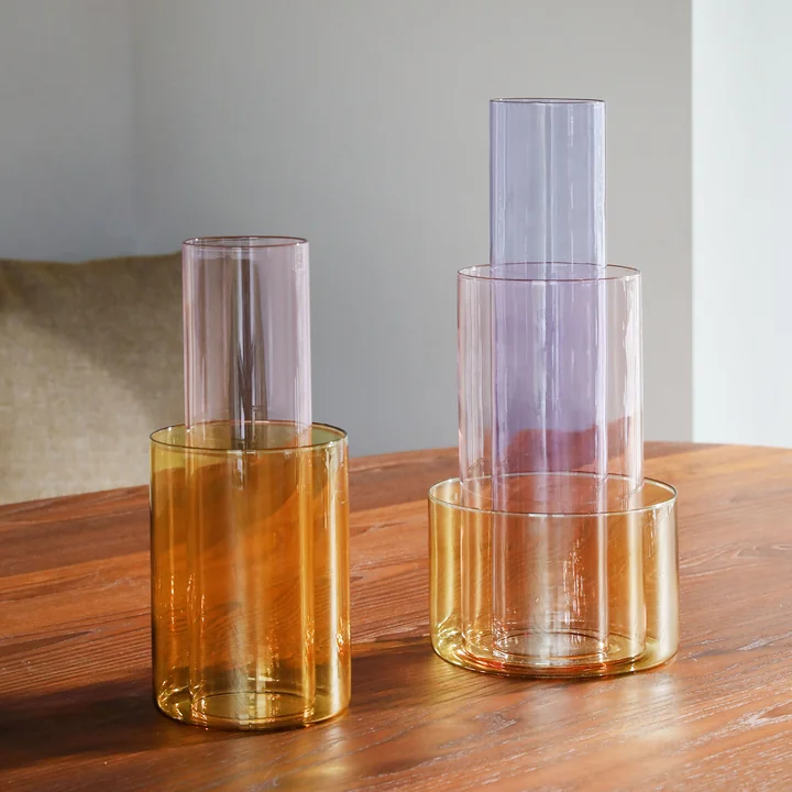 &klevering - Amphi Vase small und large, gelb