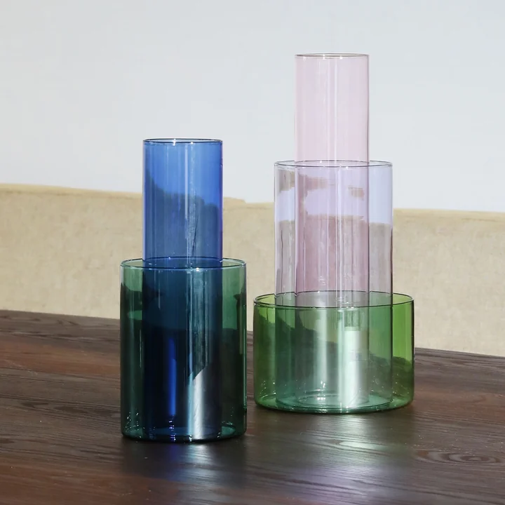 &klevering - Amphi Vase small und large, grün