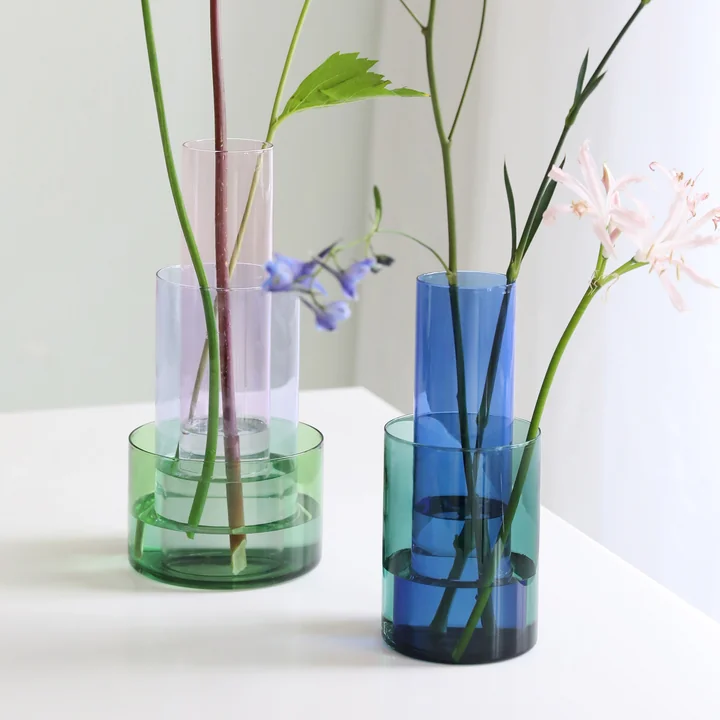 &klevering - Amphi Vase small und large, grün