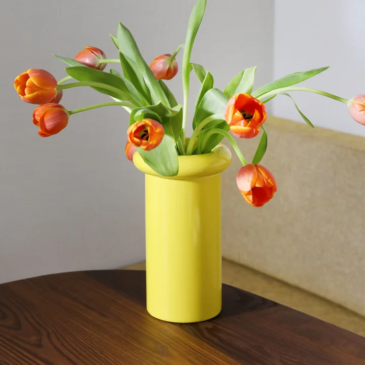 &klevering - Turban Vase 27 x Ø 16 cm, gelb