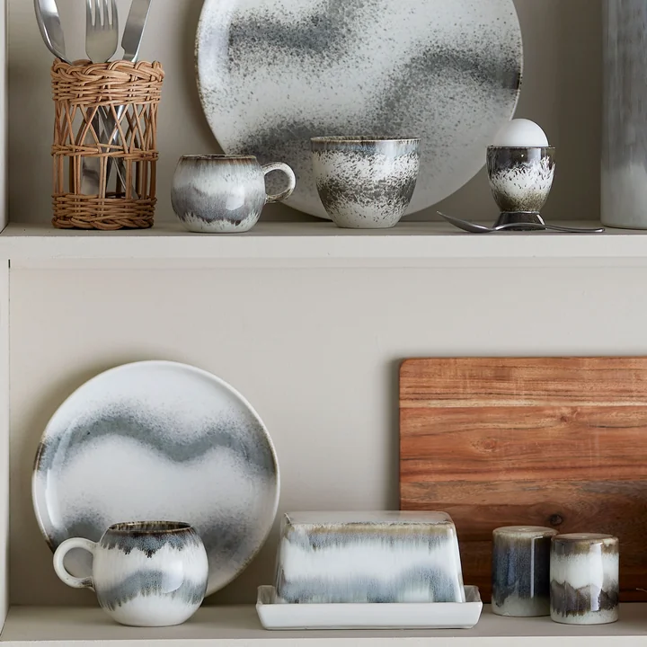 Bloomingville - Paula Butterdose, grau / mehrfarbig