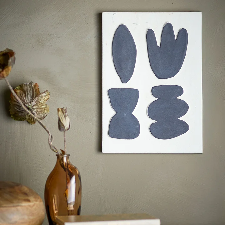 Bloomingville - Lutton Wanddekoration, 20 x 28,5 cm, weiß / grau