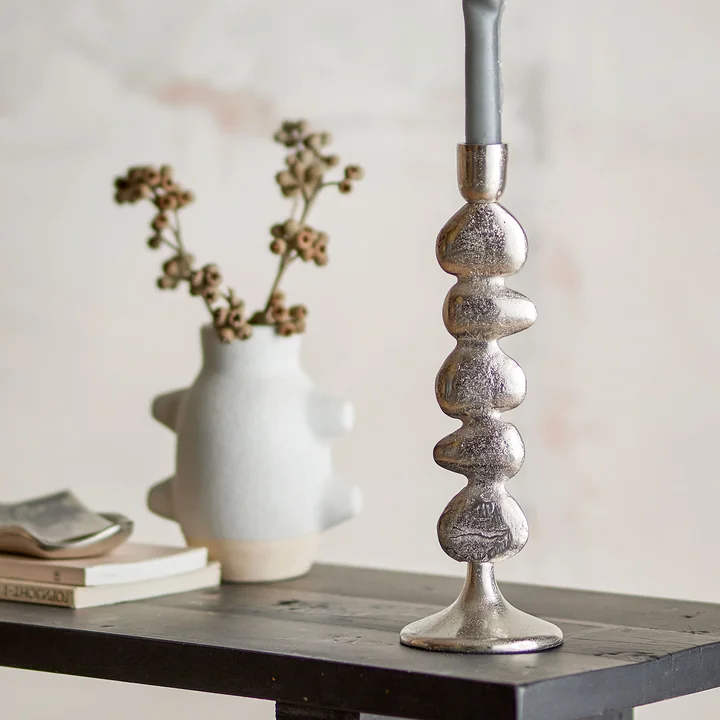 Bloomingville - Metina Kerzenständer, H 28,5 cm, silber