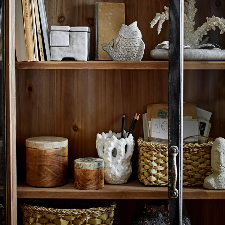 Bloomingville - Fianna Vase, H 12,5 cm, weiß